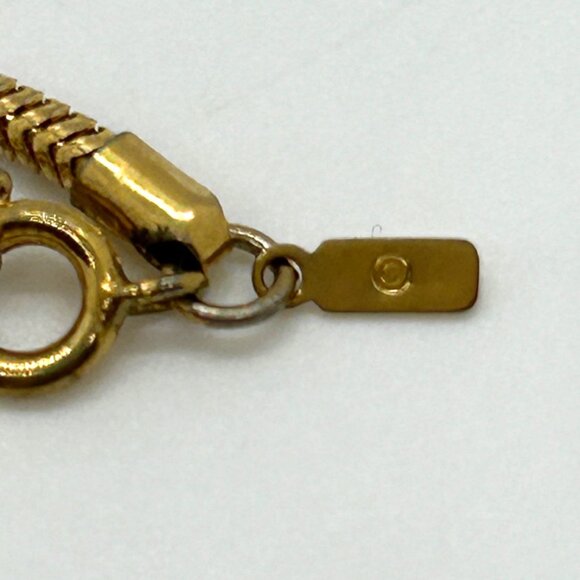 Vintage Monet Gold Snake Chain Necklace Choker Minimalist Jewelry 1970s 15 in. - Picture 9 of 13